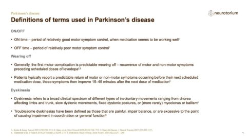 Parkinsons Disease – Course Natural History and Prognosis – slide 8
